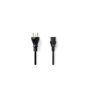 Str�mkabel | Dansk Han | IEC-320-C13 | Lige | Lige | Nikkelplateret | 2.00 m | Runde | PVC | Sort | Label