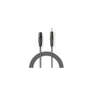 Balanceret Audio kabel | XLR 3-Pin Han | 3.5 mm Hanstik | Nikkelplateret | 1.50 m | Runde | PVC | M�rkegr� | Kartonhylster