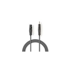 Balanceret Audio kabel | XLR 3-Pin Hun | 3.5 mm Hanstik | Nikkelplateret | 1.00 m | Runde | PVC | M�rkegr� | Kartonhylster