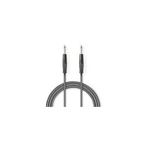 Mono Audio kabel | 6.35 mm Hanstik | 6.35 mm Hanstik | Nikkelplateret | 3.00 m | Runde | PVC