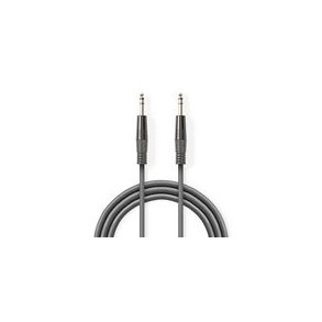 Stereo Audio kabel | 6.35 mm Hanstik | 6.35 mm Hanstik | Nikkelplateret | 5.00 m | Runde | M�rkegr� | Kartonhylster