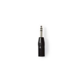 XLR adapter | XLR 3-Pin Han | 6.35 mm Hanstik | Nikkelplateret | Lige | Metal | Sort | 1 stk. | Plastikpose