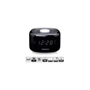 FM Clock Radio med natlys Sort