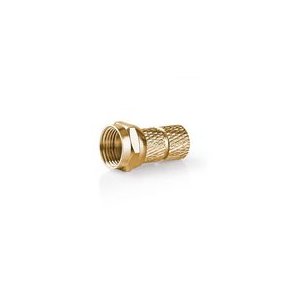 F-Connector | Lige | Han | Guldplateret | 75 Ohm | Sl� til | Kabeldiameter: 5.5 mm | Kobber | Metal | 2 stk. | Window Box