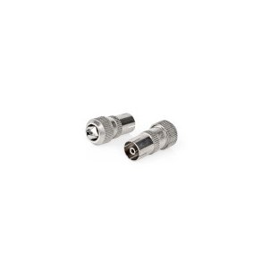 IEC (Coax) Stik | Lige | Hun | Nikkelplateret | 75 Ohm | Skru | Kabeldiameter: 7.0 mm | Metal | S�lv | 2 stk. | Box