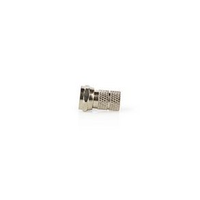 F-Connector | Lige | Han | Nikkelplateret | 75 Ohm | Sl� til | Kabeldiameter: 5.5 mm | Zinc Alloy | S�lv | 5 stk. | Box