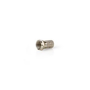 F-Connector | Lige | Han | Nikkelplateret | 75 Ohm | Sl� til | Kabeldiameter: 7.0 mm | Zinc Alloy | S�lv | 5 stk. | Box