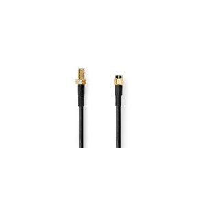 Antennekabel | SMA Han | SMA Hun | Guldplateret | 50 Ohm | Dobbelt afsk�rmet | 10.0 m | Runde | PVC | Sort | Label