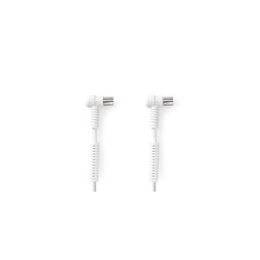 Coax Cable | IEC (Coax) Han | IEC (Coax) Hun | Nikkelplateret | 120 dB | 75 Ohm | Quad Sk�rmet | 1.50 m | Runde | PVC | Hvid | Label