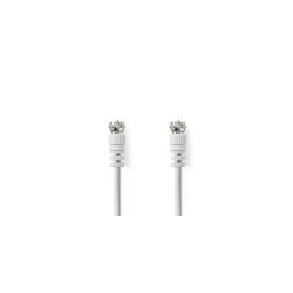 Satellit & Antennekabel | F Han Quick | F Han Quick | Nikkelplateret | 75 Ohm | Dobbelt afsk�rmet | 10.0 m | Runde | PVC | Hvid | Label