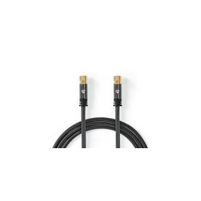 Satellit & Antennekabel | F Han Quick | F Han Quick | Guldplateret | 75 Ohm | Quad Sk�rmet | 5.00 m | Runde | Bomuld | Gr� / Gun Metal Gr� | Cover Window Box
