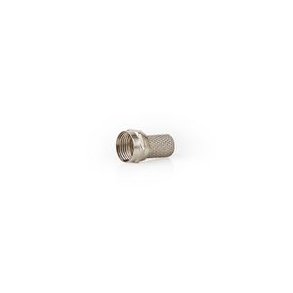 F-Connector | Lige | Han | Nikkelplateret | 75 Ohm | Sl� til | Kabeldiameter: 7.5 mm | Zinc Alloy | S�lv | 25 stk. | Plastikpose