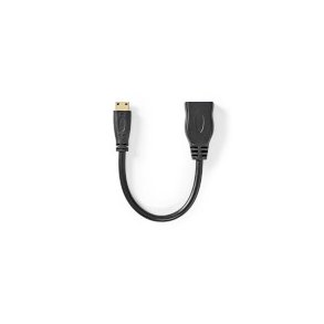High Speed ​​HDMI ™ kabel med Ethernet | HDMI™ Mini-stik | HDMI ™ -udgang | 4K@30Hz | 10.2 Gbps | 0.20 m | Runde | PVC | Sort | Box
