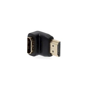 HDMI Adapter | HDMI Stik | HDMI  -udgang | Guldplateret | Vinkel 90� | ABS | Sort | 1 stk. | Box