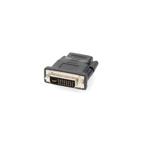 HDMI Adapter | DVI-D 24 + 1-pin han | HDMI  -udgang | Nikkelplateret | Lige | ABS | Sort | 1 stk. | Box