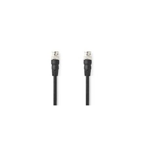 BNC videokabel | BNC Han | BNC Han | Nikkelplateret | 75 Ohm | 1.00 m | Runde | PVC | Sort | Label