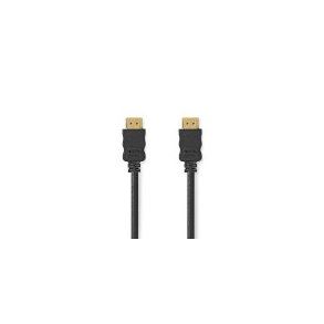 High Speed ​​HDMI ™ kabel med Ethernet | HDMI™ Stik | HDMI™ Stik | 4K@60Hz | ARC | 18 Gbps | 1.00 m | Runde | PVC | Sort | Label
