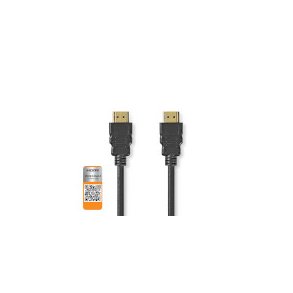 Premium High Speed ​​HDMI ™ kabel med Ethernet | HDMI™ Stik | HDMI™ Stik | 4K@60Hz | 18 Gbps | 2.00 m | Runde | PVC | Sort | Konvolut