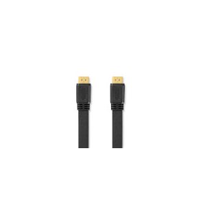 High Speed ​​HDMI ™ kabel med Ethernet | HDMI™ Stik | HDMI™ Stik | 4K@30Hz | 10.2 Gbps | 3.00 m | Fladt | PVC | Sort | Konvolut