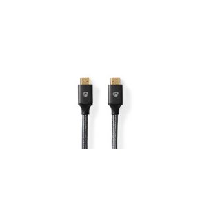 High Speed ​​HDMI ™ kabel med Ethernet | HDMI™ Stik | HDMI™ Stik | 4K@60Hz | ARC | 18 Gbps | 1.00 m | Runde | Bomuld | Grå / Gun Metal Grå | Cover Window Box