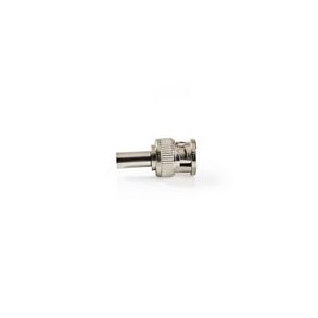 BNC-stik | Lige | Han | Nikkelplateret | 50 Ohm | Krymp | Kabeldiameter: 6.0 mm | St�l | S�lv | 25 stk. | Konvolut