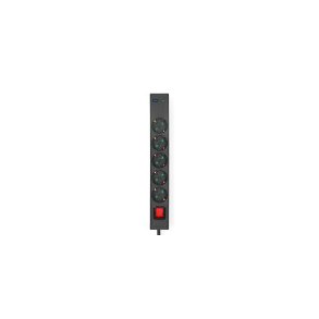 Udvidelse Socket | Stikprop med sidebens jord / Type F (CEE 7/7) | 5-vejs | 1.50 m | 3680 W | 16 A | USB Tilslutning | Indbygget on/off-knap (t�nd/sluk) | Sort
