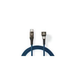 USB-kabel | USB 2.0 | USB-C Han | USB-C Han | 480 Mbps | Guldplateret | 2.00 m | Runde | Flettet / Nylon | Bl� / Sort | Cover Window Box