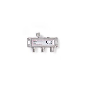 Satellit Splitter | 5 - 2400 MHz | 10.5 dB | Antal input: 1 | Antal output: 3 | Impedans ekstern h�jttaler: 75 Ohm | Zinc | S�lv