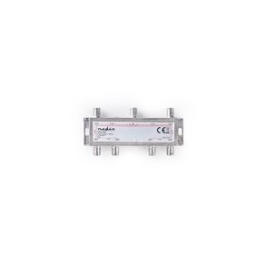 Satellit Splitter | 5 - 2400 MHz | 17.0 dB | Antal input: 1 | Antal output: 6 | Impedans ekstern h�jttaler: 75 Ohm | Zinc | S�lv