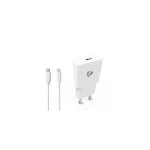 V�goplader | 20 W | GaN | PD3.0 | Hurtigopladningsfunktion | 1.67 A / 2.22 A / 3.0 A | Antal output: 1 | USB-C | Lightning 8-Pin (Loose) kabel | 1.00 m | Automatisk Valgt Sp�nding | Hvid