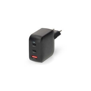 V�goplader | 100 W | GaN | PD3.0 | Hurtigopladningsfunktion | 2.5 / 3.0 / 5.0 A | Antal output: 3 | USB-A / 2x USB-C | Automatisk Valgt Sp�nding | Sort