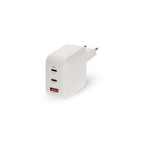 V�goplader | 100 W | GaN | PD3.0 | Hurtigopladningsfunktion | 2.5 / 3.0 / 5.0 A | Antal output: 3 | USB-A / 2x USB-C | Automatisk Valgt Sp�nding | Hvid