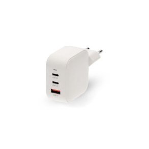 V�goplader | 70 W | GaN | PD3.0 | Hurtigopladningsfunktion | 1.5 / 2.25 A / 2.5 / 3.0 / 3.5 A | Antal output: 3 | USB-A / 2x USB-C | Automatisk Valgt Sp�nding | Hvid