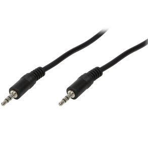 Audiokabel 3,5mm-hane - 3,5mm-hane Stereo 1m Svart