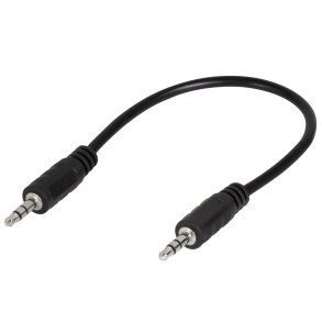 Audiokabel 3,5mm-hane - 3,5mm-hane Stereo 0,2m Svart