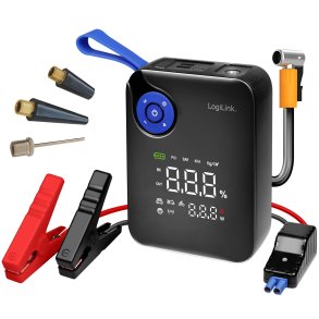 Portabel 4-i-1 Starthj�lp med Luftkompressor