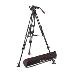 MANFROTTO Stativkit Video Nitrotech 612 + Alu Twin MS Midterspreder