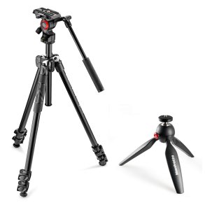 MANFROTTO Tripod Video Kit + Table Tripod 290 + MVH400AH + Pixi