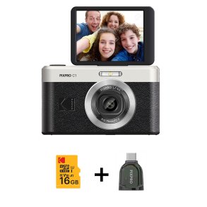 KODAK Digital Camera Pixpro C1 CMOS 5x 16MP Black - Bundle
